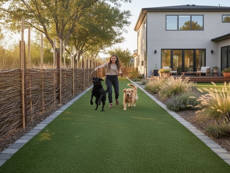 Worker using a plate compactor on crushed rock base